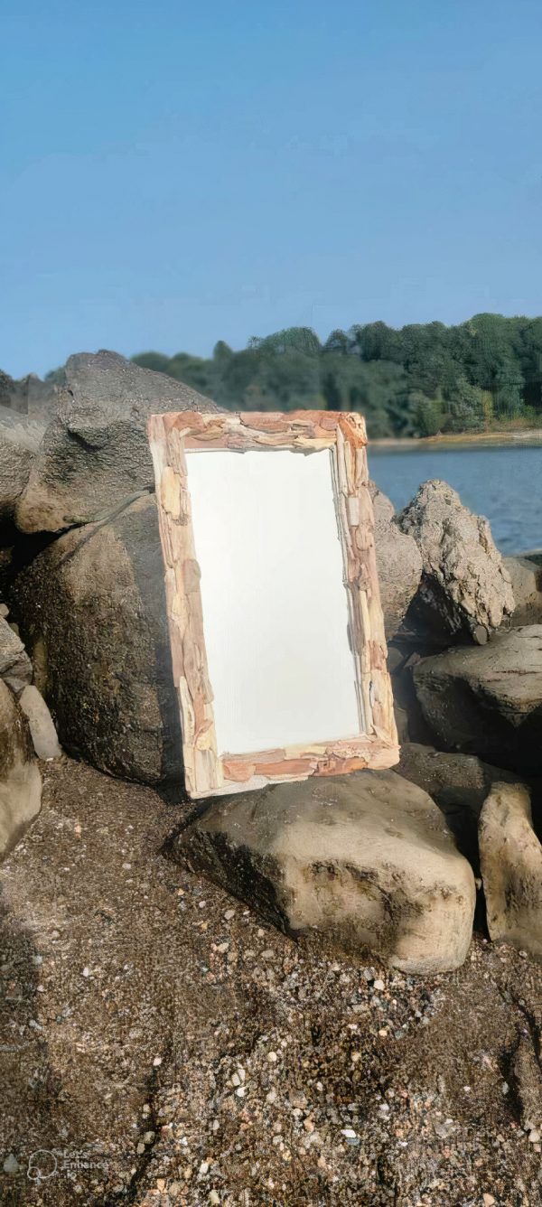 Driftwood Mirror with rope - 30 x 19 inches overall - 24 x 13 inches without driftwood